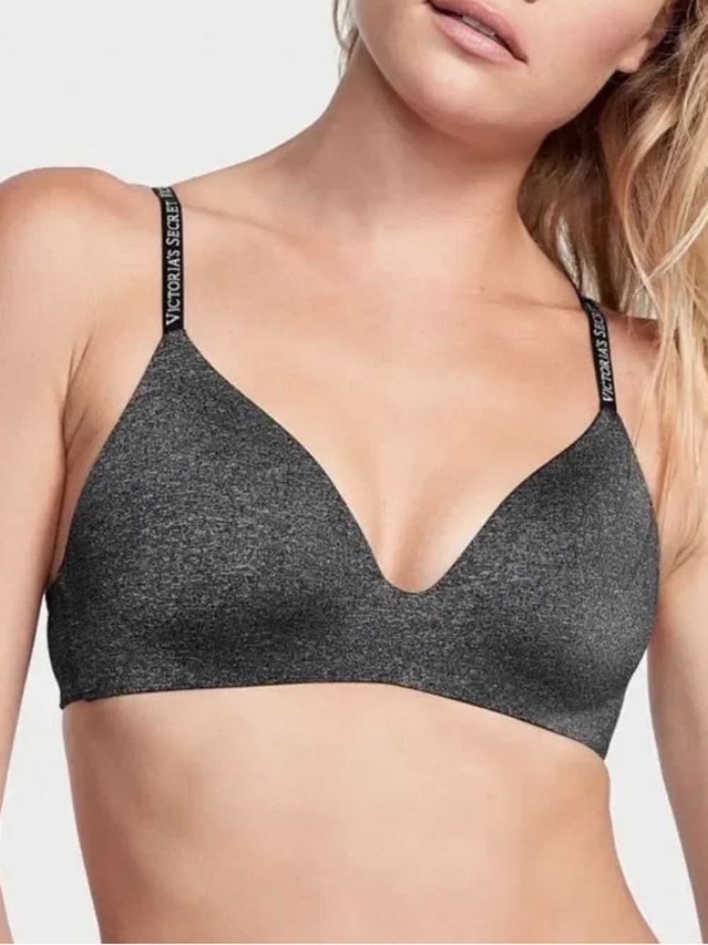 Victoria's Secret Heather Gray T-Shirt lightly lined Wireless Bra 34C